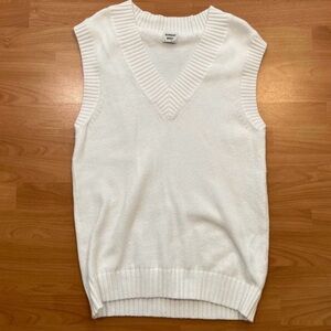 Sunday Best White V-Neck Sweater Vest